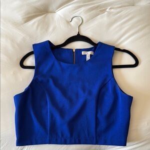 Blue Cropped Sleeveless Women's Top